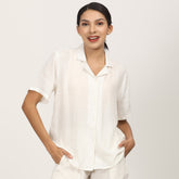 Cuban Co-ord Set Of 2 - Shirt & Shorts - Ecru